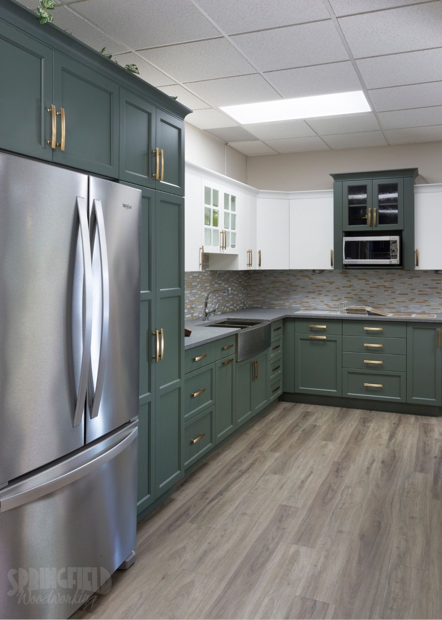 green custom kitchen cabinetry winnipeg
